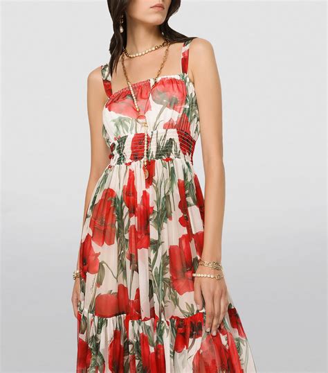 dolce and gabbana poppy dress